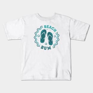 Beach Bum // Fun Summer Flip Flop Badge Kids T-Shirt
